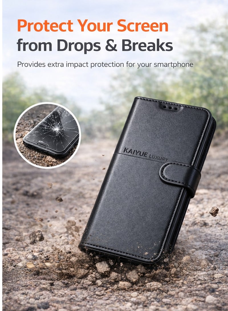 Elegant Leather Front & Back Case for Infinix Hot 60i – Full Protection Against Daily Shocks and Scratches – Luxury Black Color - Image 2